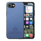 For iPhone 16e Twill Fabric Leather Skin Back Phone Case(Blue) - 1