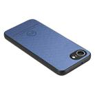 For iPhone 16e Twill Fabric Leather Skin Back Phone Case(Blue) - 3