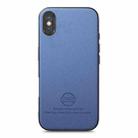 For iPhone X / XS Twill Fabric Leather Skin Back Phone Case(Blue) - 2