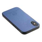 For iPhone X / XS Twill Fabric Leather Skin Back Phone Case(Blue) - 3