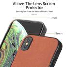 For iPhone X / XS Twill Fabric Leather Skin Back Phone Case(Brown) - 3