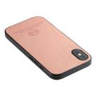 For iPhone X / XS Twill Fabric Leather Skin Back Phone Case(Pink) - 3