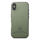 For iPhone X / XS Twill Fabric Leather Skin Back Phone Case(Green) - 2