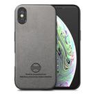 For iPhone X / XS Twill Fabric Leather Skin Back Phone Case(Gray) - 1