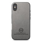 For iPhone X / XS Twill Fabric Leather Skin Back Phone Case(Gray) - 2