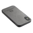 For iPhone X / XS Twill Fabric Leather Skin Back Phone Case(Gray) - 3