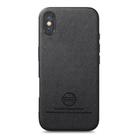 For iPhone X / XS Twill Fabric Leather Skin Back Phone Case(Black) - 2