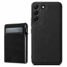For Samsung Galaxy S24+ 5G Suteni H19 Litchi Texture 2-in-1 MagSafe Removable Card Case Back Phone Case(Black) - 1