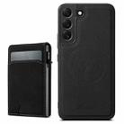 For Samsung Galaxy S22 5G Suteni H19 Litchi Texture 2-in-1 MagSafe Removable Card Case Back Phone Case(Black) - 1