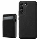 For Samsung Galaxy S25+ 5G Suteni H19 Litchi Texture 2-in-1 MagSafe Removable Card Case Back Phone Case(Black) - 1