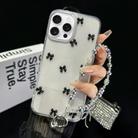 For iPhone 15 Pro Max Little Fresh Bow Bracelet Chain TPU Phone Case(Black) - 1