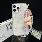 For iPhone 15 Pro Max Little Fresh Bow Bracelet Chain TPU Phone Case(Purple) - 1