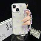 For iPhone 15 Plus Little Fresh Bow Bracelet Chain TPU Phone Case(Purple) - 1