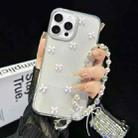For iPhone 13 Pro Max Little Fresh Bow Bracelet Chain TPU Phone Case(Pink) - 1