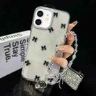 For iPhone  12 Little Fresh Bow Bracelet Chain TPU Phone Case(Black) - 1