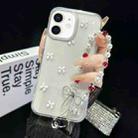 For iPhone  12 Little Fresh Bow Bracelet Chain TPU Phone Case(White) - 1