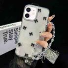 For iPhone 11 Little Fresh Bow Bracelet Chain TPU Phone Case(Black) - 1