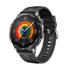 For Huawei Watch GT 5 / GT 5 Pro 46mm Push Connector 22mm Hybrid Nylon Silicone Watch Band(Black) - 1