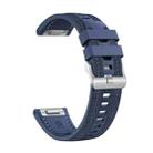 For Honor Watch 4 Pro Push Connector 22mm Hybrid Nylon Silicone Watch Band(Dark Blue) - 2