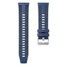 For Amazfit Bip 5 / GTR 4 Push Connector 22mm Hybrid Nylon Silicone Watch Band(Dark Blue) - 3