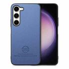 For Samsung Galaxy S21+ 5G Twill Fabric Leather Skin Back Phone Case(Blue) - 1
