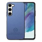 For Samsung Galaxy S21 FE 5G Twill Fabric Leather Skin Back Phone Case(Blue) - 1