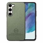 For Samsung Galaxy S21 FE 5G Twill Fabric Leather Skin Back Phone Case(Green) - 1