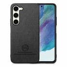 For Samsung Galaxy S21 FE 5G Twill Fabric Leather Skin Back Phone Case(Black) - 1