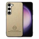 For Samsung Galaxy S23 5G Twill Fabric Leather Skin Back Phone Case(Khaki) - 1
