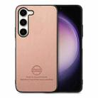 For Samsung Galaxy S23+ 5G Twill Fabric Leather Skin Back Phone Case(Pink) - 1