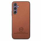 For Samsung Galaxy S23 FE 5G Twill Fabric Leather Skin Back Phone Case(Brown) - 2