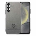 For Samsung Galaxy S24 5G Twill Fabric Leather Skin Back Phone Case(Gray) - 1