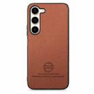 For Samsung Galaxy S24+ 5G Twill Fabric Leather Skin Back Phone Case(Brown) - 2