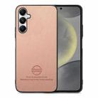 For Samsung Galaxy S24+ 5G Twill Fabric Leather Skin Back Phone Case(Pink) - 1