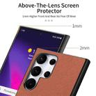 For Samsung Galaxy S24 Ultra 5G Twill Fabric Leather Skin Back Phone Case(Brown) - 3