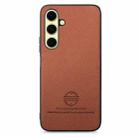 For Samsung Galaxy S24 FE 5G Twill Fabric Leather Skin Back Phone Case(Brown) - 2