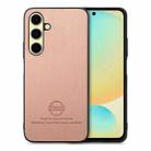 For Samsung Galaxy S24 FE 5G Twill Fabric Leather Skin Back Phone Case(Pink) - 1