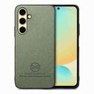 For Samsung Galaxy S24 FE 5G Twill Fabric Leather Skin Back Phone Case(Green) - 1