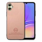 For Samsung Galaxy A04 4G Twill Fabric Leather Skin Back Phone Case(Pink) - 1