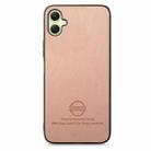 For Samsung Galaxy A04e / F04 / M04 Twill Fabric Leather Skin Back Phone Case(Pink) - 2