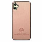 For Samsung Galaxy A05 Twill Fabric Leather Skin Back Phone Case(Pink) - 2