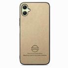 For Samsung Galaxy A05 Twill Fabric Leather Skin Back Phone Case(Khaki) - 2