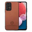 For Samsung Galaxy A13 4G Twill Fabric Leather Skin Back Phone Case(Brown) - 1