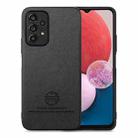 For Samsung Galaxy A13 4G Twill Fabric Leather Skin Back Phone Case(Black) - 1