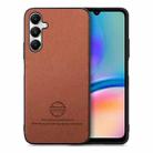 For Samsung Galaxy A25 5G Twill Fabric Leather Skin Back Phone Case(Brown) - 1