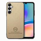 For Samsung Galaxy A34 5G Twill Fabric Leather Skin Back Phone Case(Khaki) - 1