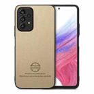 For Samsung Galaxy A52 Twill Fabric Leather Skin Back Phone Case(Khaki) - 1
