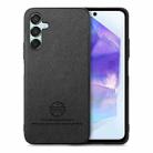 For Samsung Galaxy A55 5G Twill Fabric Leather Skin Back Phone Case(Black) - 1