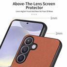 For Samsung Galaxy S25 5G Twill Fabric Leather Skin Back Phone Case(Brown) - 3