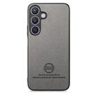 For Samsung Galaxy S25 5G Twill Fabric Leather Skin Back Phone Case(Gray) - 2